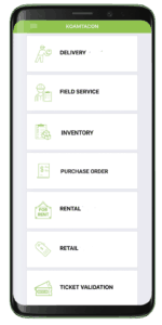 KOAMTACON App List on Phone for Press Release Delivery Field Service Inventory Purchase Order Rental Retail Ticket Validation